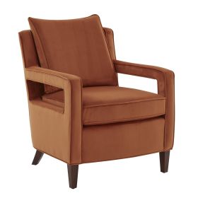 BOLD BURNT ORANGE VELVET ACCENT ARM CHAIR - ELEVATE YOUR SPACE!