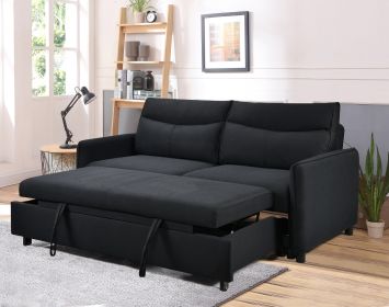 3-IN-1 MODERN CONVERTIBLE SOFA BED | SLEEK FABRIC LOVESEAT FUTON w/ PULLOUT BED & RECLINING BACK – SPACE-SAVING CHIC LOUNGE COUCH
