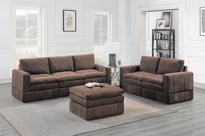 Luxurious 6-Piece Mink Modular Sectional Set | Elegant Plush Living Room Furniture