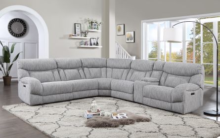 Luxurious Pearl Silver 6-Piece Sectional Sofa - Park City Collection | Elegant Comfort for Modern Living