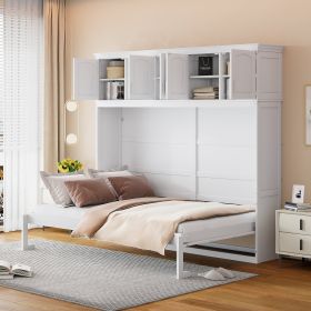 QUEEN SIZE MURPHY WALL BED WITH STORAGE | SLEEK WHITE CABINET DESIGN