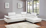 Luxurious White Faux Leather Sectional Sofa Set | 2-Piece Modern Living Room Couch, Right-Facing Chaise, Left-Facing Sofa