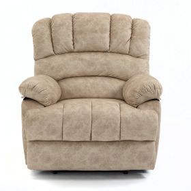 Luxurious Beige Fabric Recliner Chair – Large Manual Recliner for Stylish Living Rooms | Comfort Meets Elegance