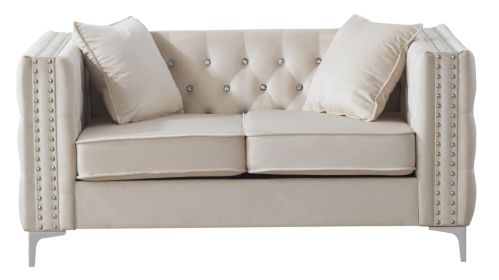 Glory Furniture Paige Loveseat , IVORY