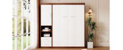 CAPTIVATING WHITE MURPHY BED | SPACE-SAVING WALL BED WITH CABINET