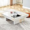 A modern and practical coffee table with imitation marble patterns, made of MDF material. The fusion of elegance and natural fashion 31.4"* 31.4"* 12