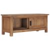 TV Cabinet 35.4"x11.8"x13.8" Solid Teak Wood - Brown