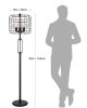 65"H BLACK INDUSTRIAL WIRE CAGE FLOOR LAMP W/ EDISON BULB 1PCS
