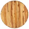 Round Coffee Table 25.6"x11.8" Solid Sheesham Wood - Brown