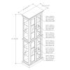 Curio Cabinet Lighted Curio Diapaly Cabinet with Adjustable Shelves and Mirrored Back Panel, Tempered Glass Doors (Cherry, 6 Tier)