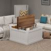 COZY RUSTIC FARMHOUSE COFFEE TABLE | 31.5" SQUARE WOOD CENTERPIECE WITH LIFT TOP