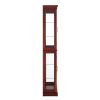 Curio Cabinet Lighted Curio Diapaly Cabinet with Adjustable Shelves and Mirrored Back Panel, Tempered Glass Doors (Cherry, 6 Tier)