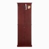 Curio Cabinet Lighted Curio Diapaly Cabinet with Adjustable Shelves and Mirrored Back Panel, Tempered Glass Doors (Cherry, 6 Tier)