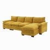 Stunning 118x55" Modern L-Shaped Chenille Cloud Sofa – Plush Double Seat Cushions & 5-Seat Upholstered Comfort for Your Living Room