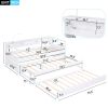 Elegant Twin XL Wood Daybed with 2 Trundles & 3 Storage Cubbies | USB Charging, Light Included – White