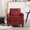 COOLMORE TUFTED MID-CENTURY WOOD FRAME ACCENT CHAIR | MODERN LOUNGE CHAIR FOR LIVING ROOM, BEDROOM, OFFICE | STUDDED CLUB CHAIR