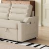 MH83.5" Convertible Sleeper Combo Sofa, Convertible Sofa Bed Polyester Pullout Bed with Storage Recliner and Cup Holder for Living Room, Tight Spaces