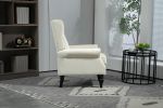COOLMORE Wood Frame Armchair, Modern Accent Chair Lounge Chair with Sturdy Wood Legs for Living Room Bedroom(Beige)
