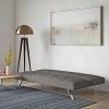Chic Metal Frame Futon Sofa Bed with Sleek Stainless Legs – Stylish and Versatile Comfort