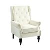 COOLMORE Wood Frame Armchair, Modern Accent Chair Lounge Chair with Sturdy Wood Legs for Living Room Bedroom(Beige)