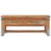 STUNNING BROWN ACACIA WOOD COFFEE TABLE – 43.3”X20.5”X17.7” | ELEGANT SOLID WOOD ACCENT TABLE FOR MODERN LIVING ROOMS