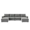 [VIDEO provided][New]115*58" Chenille Modular Sectional Sofa,U Shaped Reversible Couch,Free Combination,6 Seat Sleeper Sofa Bed with Ottoman