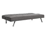 Chic Metal Frame Futon Sofa Bed with Sleek Stainless Legs – Stylish and Versatile Comfort