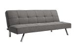 Chic Metal Frame Futon Sofa Bed with Sleek Stainless Legs – Stylish and Versatile Comfort