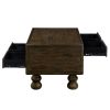 Solid Wood Rectangle Coffee Table for Living Room, 40-Inch Antique Coffee Table with 4 Drawers
