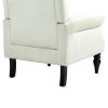 COOLMORE Wood Frame Armchair, Modern Accent Chair Lounge Chair with Sturdy Wood Legs for Living Room Bedroom(Beige)