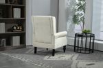 COOLMORE Wood Frame Armchair, Modern Accent Chair Lounge Chair with Sturdy Wood Legs for Living Room Bedroom(Beige)
