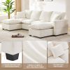 ULTIMATE 6-SEAT U-SHAPE MODULAR SOFA | CHENILLE SECTIONAL COUCH SET W/ PILLOWS