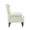 COOLMORE Wood Frame Armchair, Modern Accent Chair Lounge Chair with Sturdy Wood Legs for Living Room Bedroom(Beige)