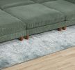 LUXE SAGE GREEN 6-PC MODULAR SECTIONAL | CORDUROY COUCH WITH OTTOMAN & CORNER WEDGE | CUSTOMIZABLE LIVING ROOM SOFA SET
