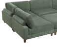 LUXE SAGE GREEN 6-PC MODULAR SECTIONAL | CORDUROY COUCH WITH OTTOMAN & CORNER WEDGE | CUSTOMIZABLE LIVING ROOM SOFA SET