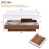 TRENDY 360° ROTATING WHITE SQUARE COFFEE TABLE – 2-TIER FARMHOUSE WOOD CENTERPIECE W/ DETACHABLE TRAYS & STORAGE