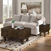Solid Wood Rectangle Coffee Table for Living Room, 40-Inch Antique Coffee Table with 4 Drawers