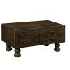 Solid Wood Rectangle Coffee Table for Living Room, 40-Inch Antique Coffee Table with 4 Drawers