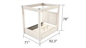 MONICA LUXURY CREAM WOOD QUEEN FOUR-POSTER BED | ELEVATE YOUR SPACE
