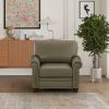 Living Room Sofa Single Seat Chair with Wood Leg Taupe Faux Leather