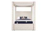 MONICA LUXURY CREAM WOOD QUEEN FOUR-POSTER BED | ELEVATE YOUR SPACE