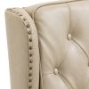 COOLMORE Wood Frame Armchair, Modern Accent Chair Lounge Chair with Sturdy Wood Legs for Living Room Bedroom(Camel PU)