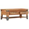 STUNNING BROWN ACACIA WOOD COFFEE TABLE – 43.3”X20.5”X17.7” | ELEGANT SOLID WOOD ACCENT TABLE FOR MODERN LIVING ROOMS