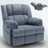 ULTIMATE BLUE COMFY SWIVEL ROCKER RECLINER CHAIR