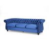 OPULENT 3-SEATER VELVET SOFA - NAVY BLUE  | LUXURIOUS COMFORT & TIMELESS ELEGANCE