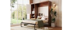CAPTIVATING WHITE MURPHY BED | SPACE-SAVING WALL BED WITH CABINET