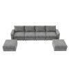 [VIDEO provided][New]115*58" Chenille Modular Sectional Sofa,U Shaped Reversible Couch,Free Combination,6 Seat Sleeper Sofa Bed with Ottoman