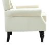 COOLMORE Wood Frame Armchair, Modern Accent Chair Lounge Chair with Sturdy Wood Legs for Living Room Bedroom(Beige)