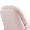 PINK 360° SWIVEL RECLINER | CHENILLE GLIDER CHAIR W/ BLACK METAL BASE