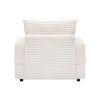 Luxurious Spring Corduroy Armchair & Ottoman Set | Ultra-Comfort Single Sofa with Cup Holder | Cozy Living Room & Bedroom Seating